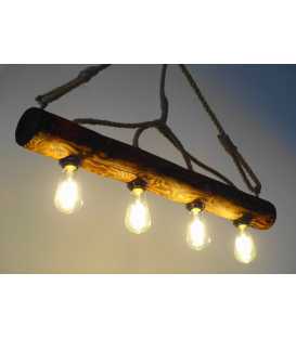 Wood and rope pendant light 129