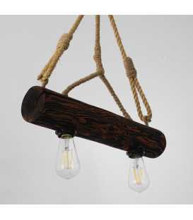 Wood and rope pendant light 135