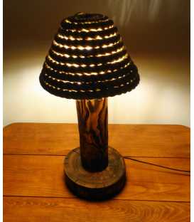 Wood, jar and rope table light 145