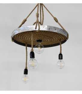 Metal and rope pendant light 146