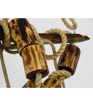Wood and rope pendant light 153
