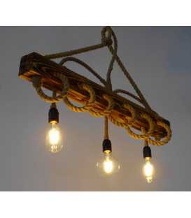 Wood and rope pendant light 157