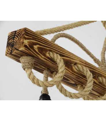 Holz und Seil hängende Deckenleuchte 157