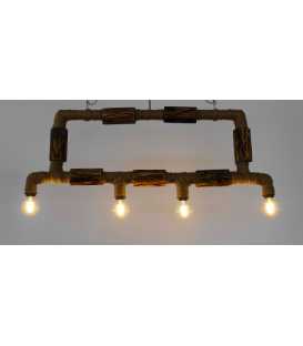 Wood and rope pendant light 159