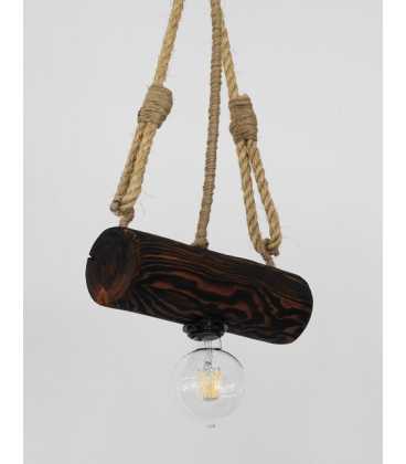 Wood and rope pendant light 174
