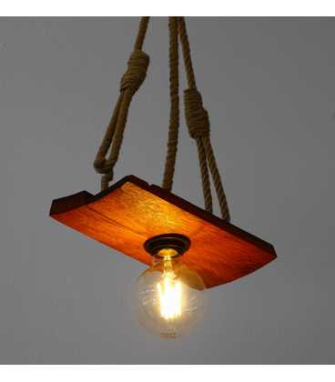 Κρεμαστό φωτιστικό οροφής από ξύλο και σχοινί 179