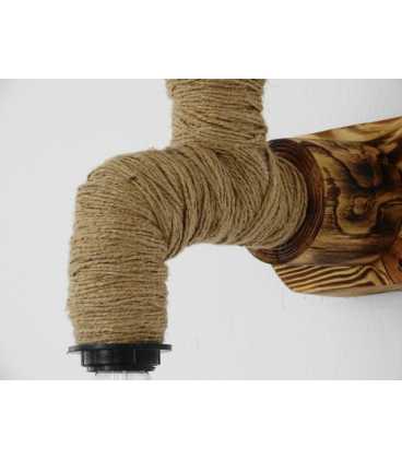 Wood and rope wall light 189